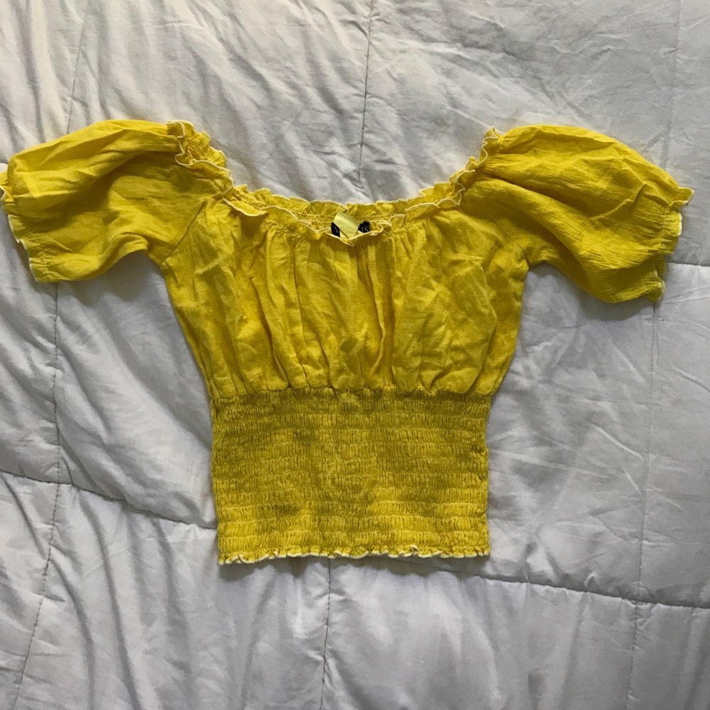 Yellow crop top