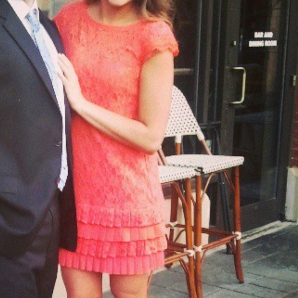 Jessica Simpson orange cocktail dress WORN ONCE