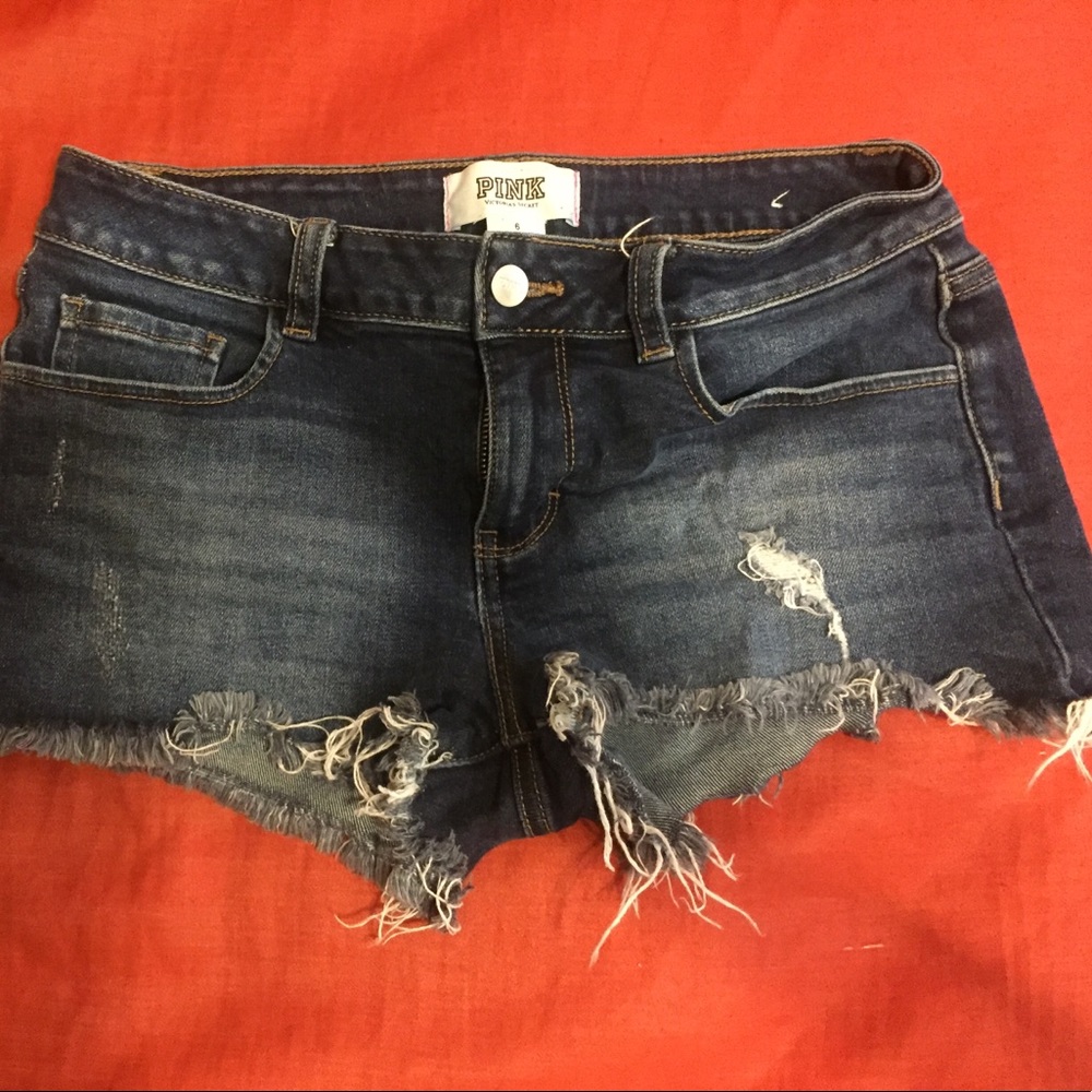 PINK. Size 6. Blue jean shorts. - Picture 1 of 2