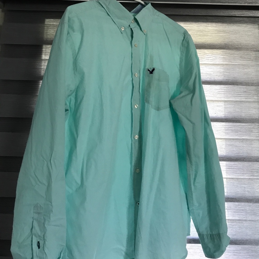 Men's teal button up