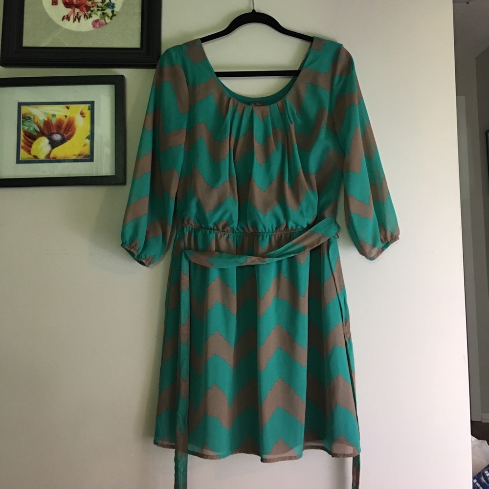 🔥Pink Rose chevron dress🔥