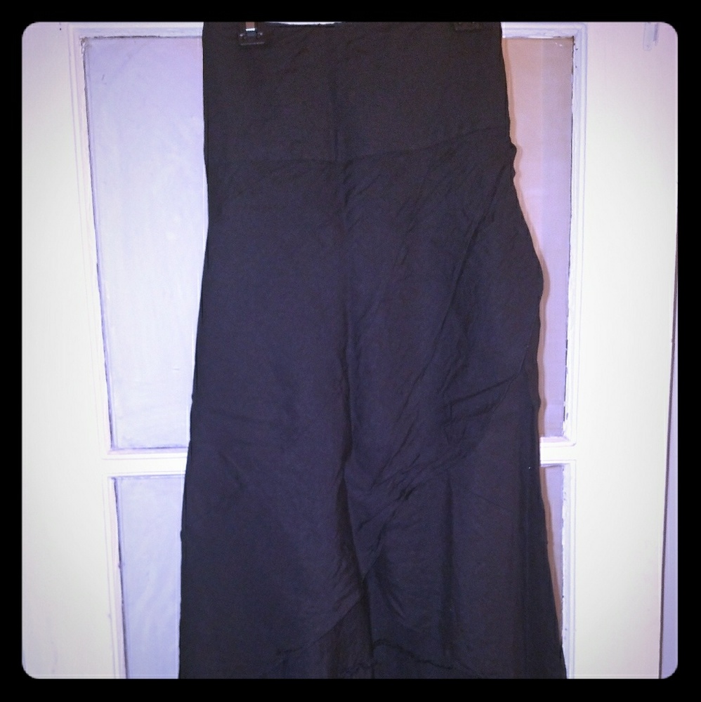 Black Linen Blend, Ankle length skirt
