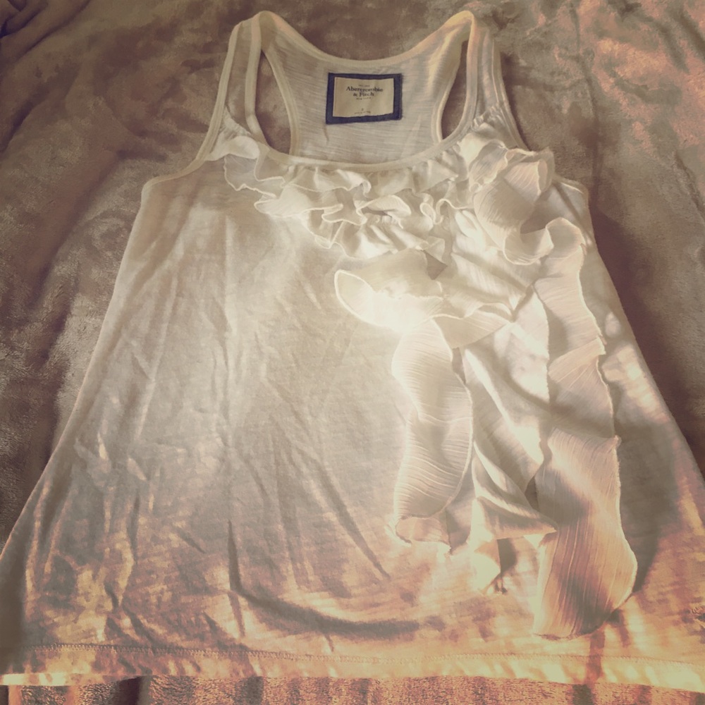White ruffle tank