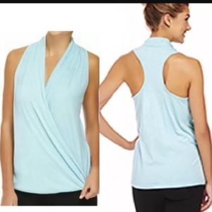 Blue Fabletics wrap-front tank top