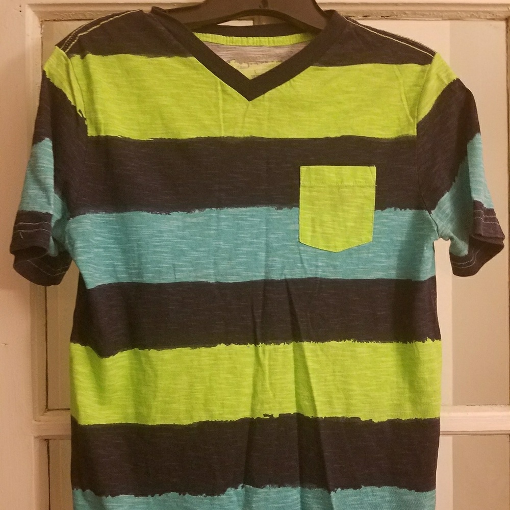 Boys Short Sleeved V-neck T-shirt
