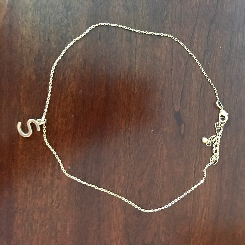 Gold "s" necklace