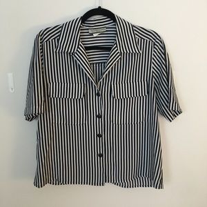 Vintage striped button up top.