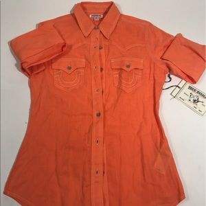 Women'sTrue Religion LongSleeve WovenWestern Shirt