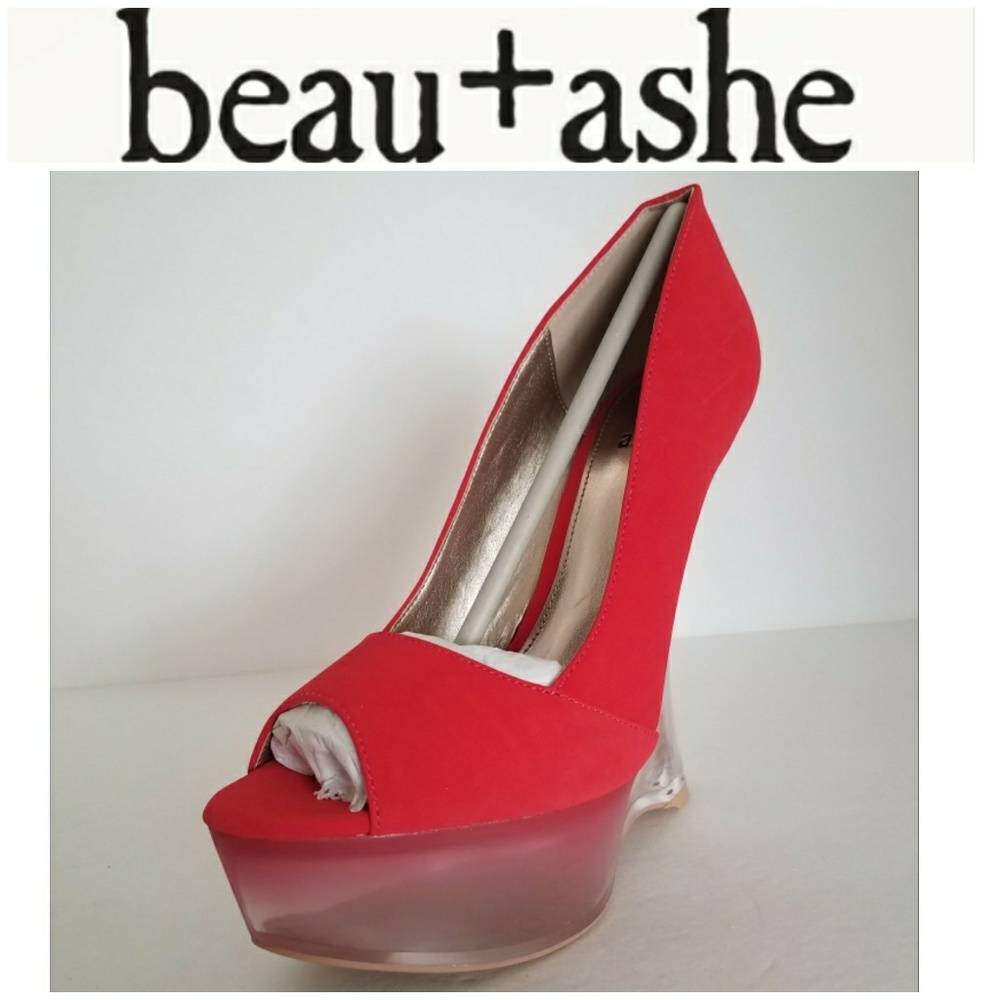 New Coral Shahla 7 heels Platforms Wedge ombre