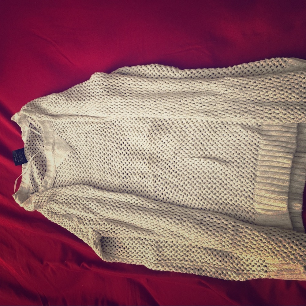 See thru cream sweater