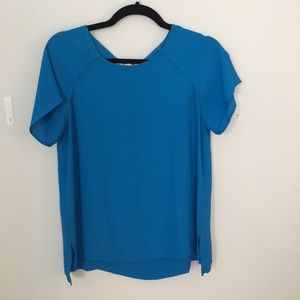 LOFT woven top with raglan sleeves.