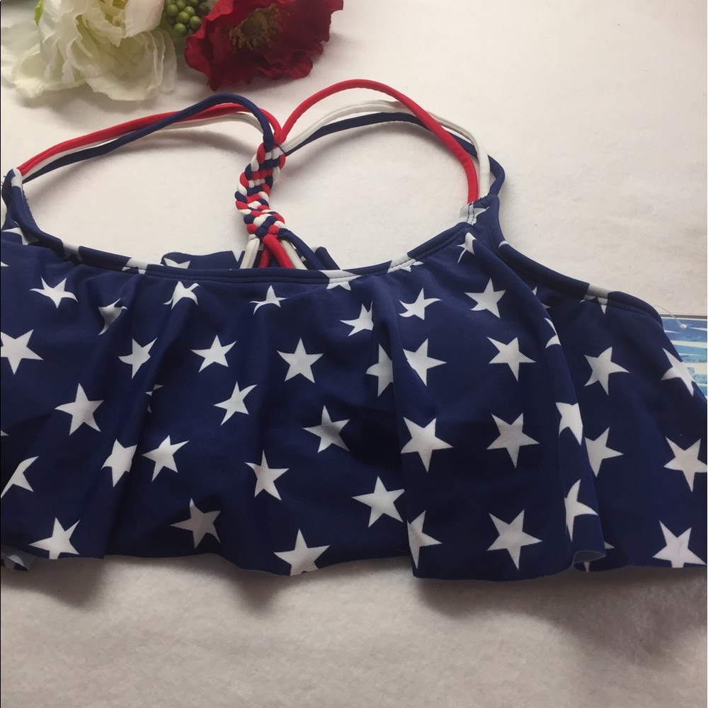 Braided Back Star Flounce Swim Top - Picture 3 of 4