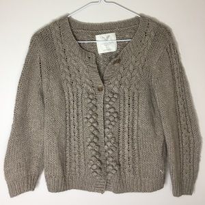 Beige American Eagle Knit Sweater