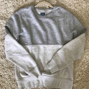 J.Crew Gray Color-Blocked Crewneck Sweater