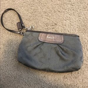Black/gray Coach wristlet