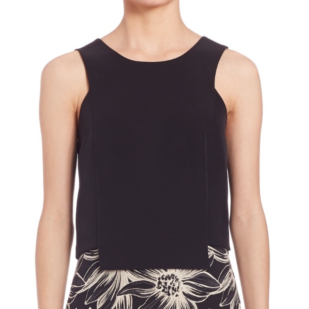 Milly Black Italian Cady Stretch Shell