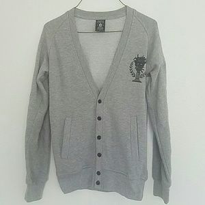 Crooks and Castle Grey Elite Medusa Cardigan