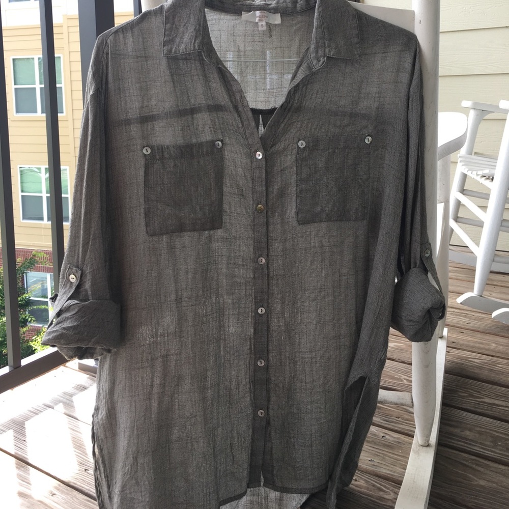 Grey button up tunic