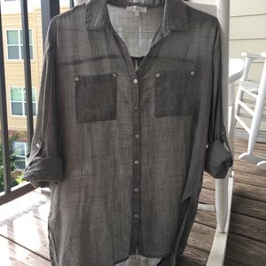 Grey button up tunic