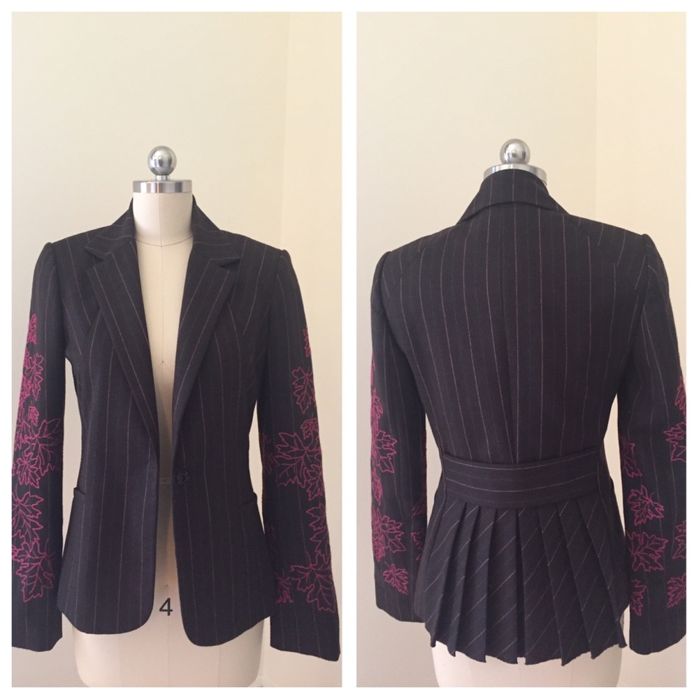 Blazer with embroidered sleeves.  Great with jeans