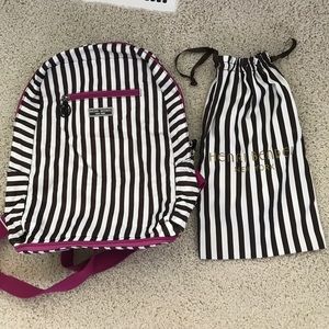 Henri Bendel pink & brown travel backpack