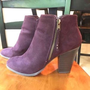 Plum colored booties size 9