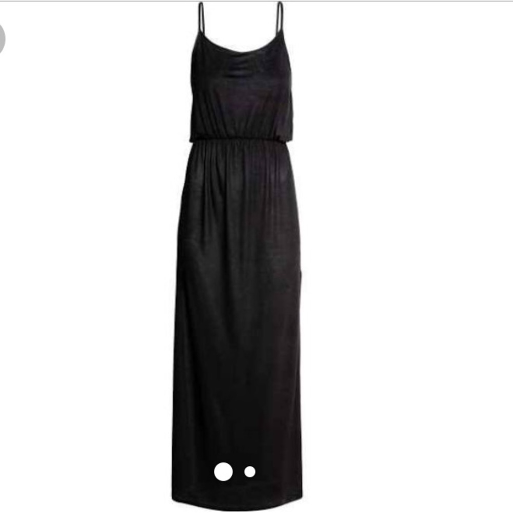 Divided black maxi dress