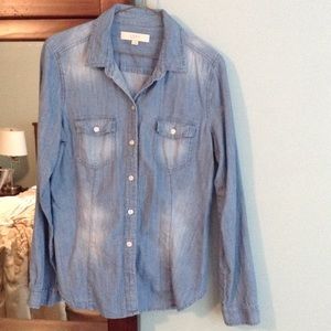 Chambray blouse, Loft, size medium