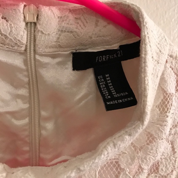 Forever 21 boho hippie high neck white lace dress - Picture 3 of 4