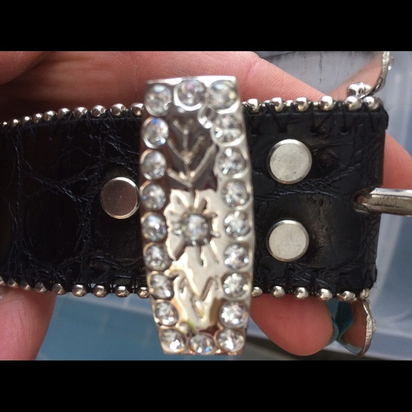 Rhinestone Turquoise Black Western Belt - Picture 7 of 8