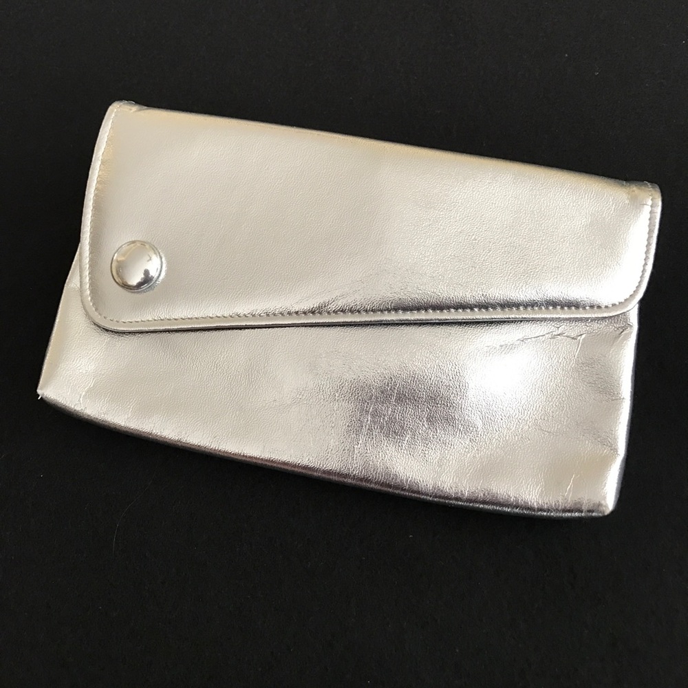 Silver clutch bag