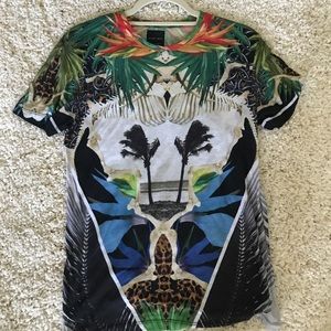 ZARA Multicolored Tropical Detail Tee