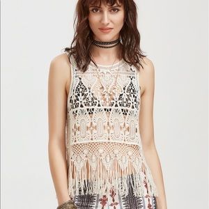 Festival crochet fringe top O/S