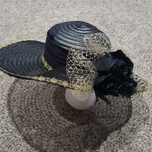 Black Mesh Gold Trim/Navy Blue Mesh Gold Trim