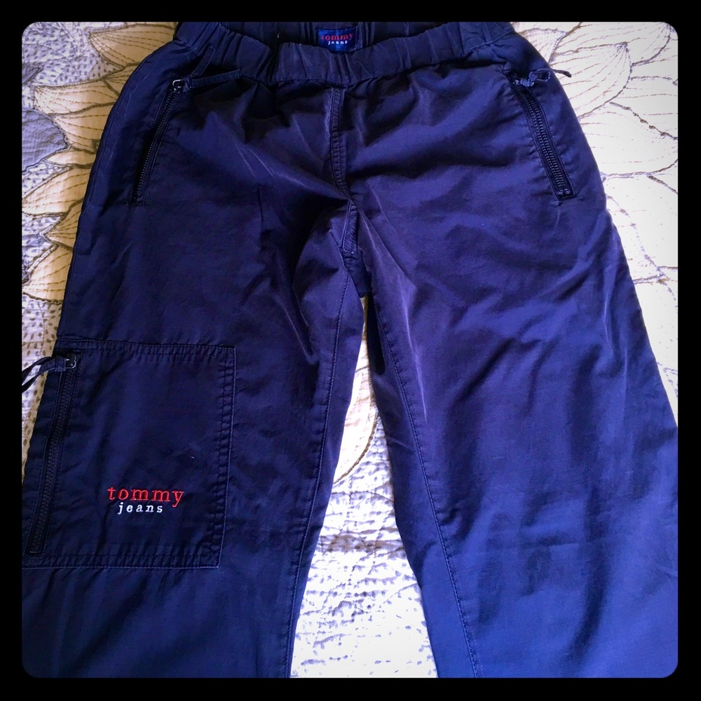 💃 TOMMY JEANS WORK OUT SATIN PANTS w/ silk lining
