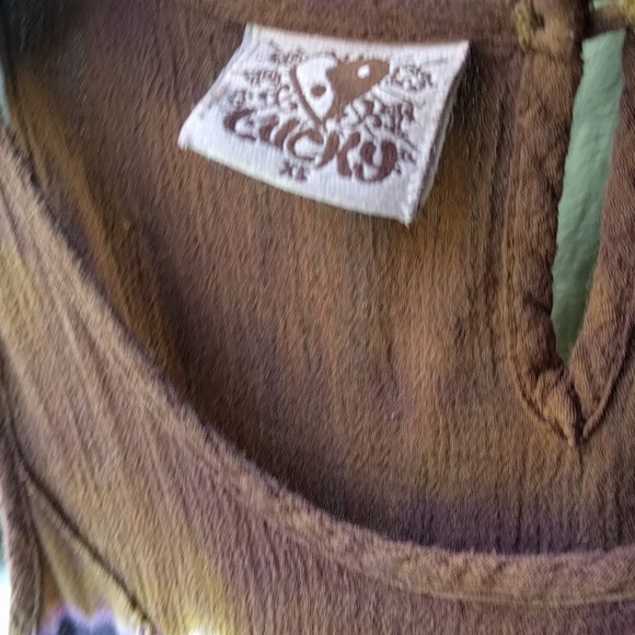 Lucky Brand Shift Tie Dye Cotton Dress - Picture 6 of 6