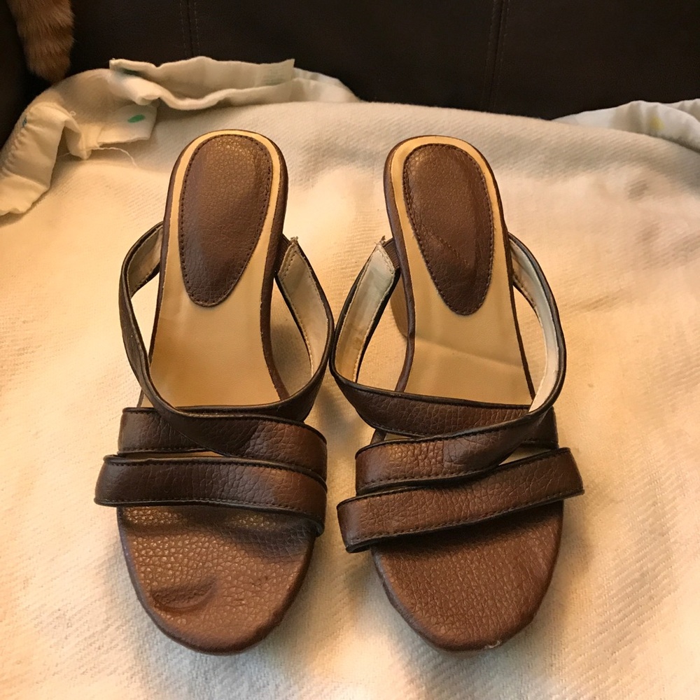 Brown Leather shoes 4 in heel
