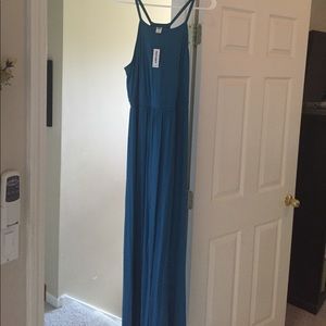 Cute and comfy teal, long Old Navy dress