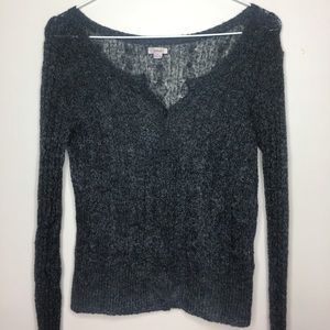 Charcoal Grey Knit Cardigan