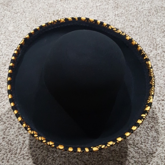 Black Felt, Yellow Trim Hat