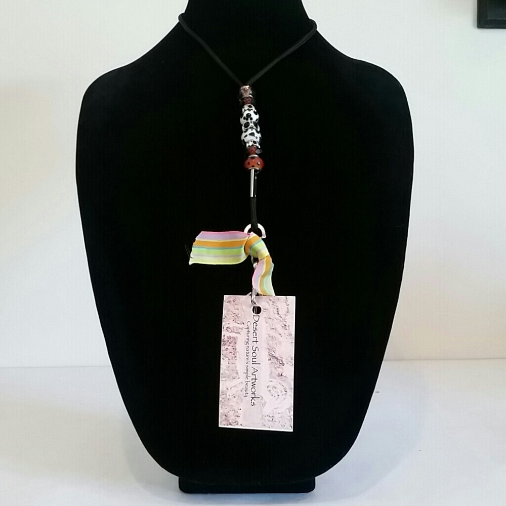 Photo ID Lanyard w / Color Glass Beads