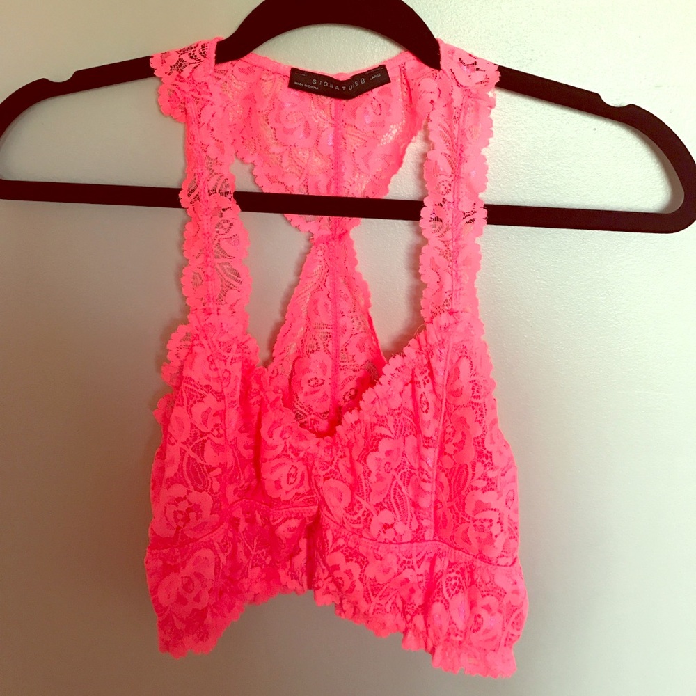 Neon Pink Racer Back Bralette