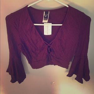 NWT Windsor burgundy crop top size S