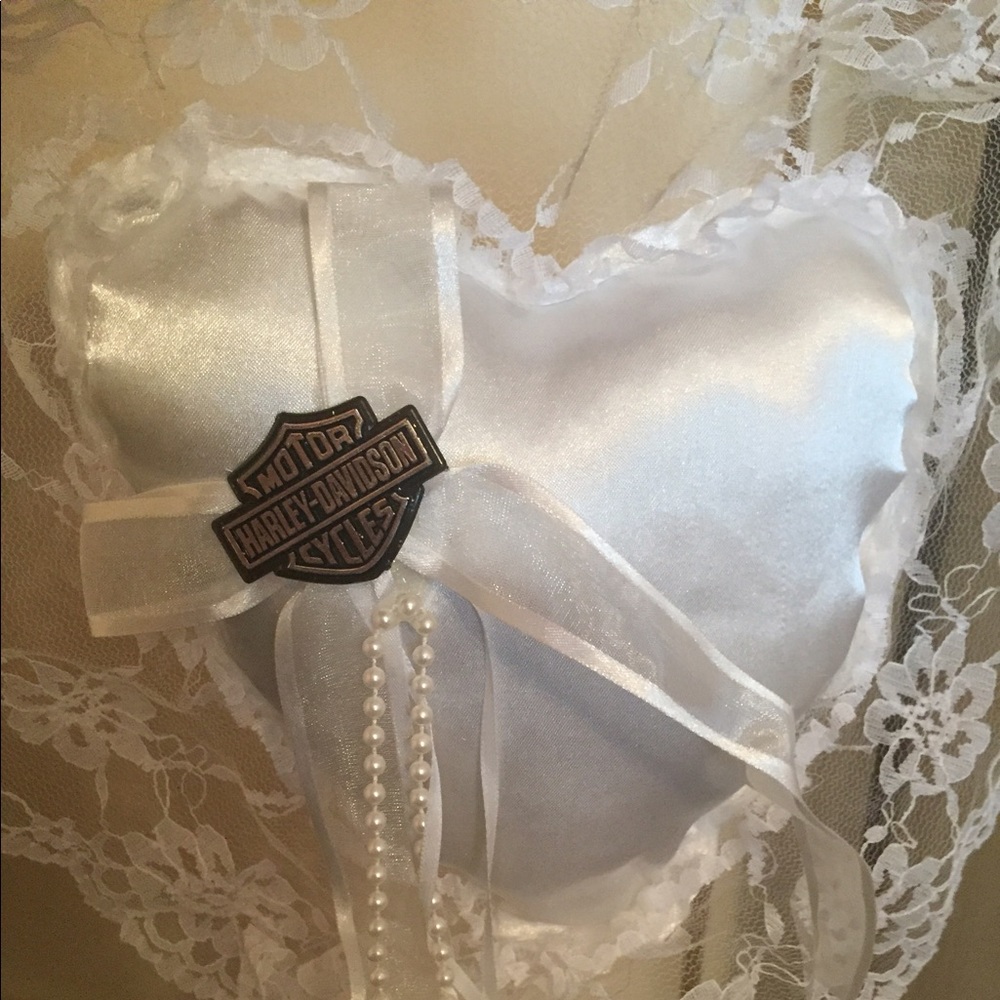 🔥Harley Davidson Wedding pillow ring bearer🔥
