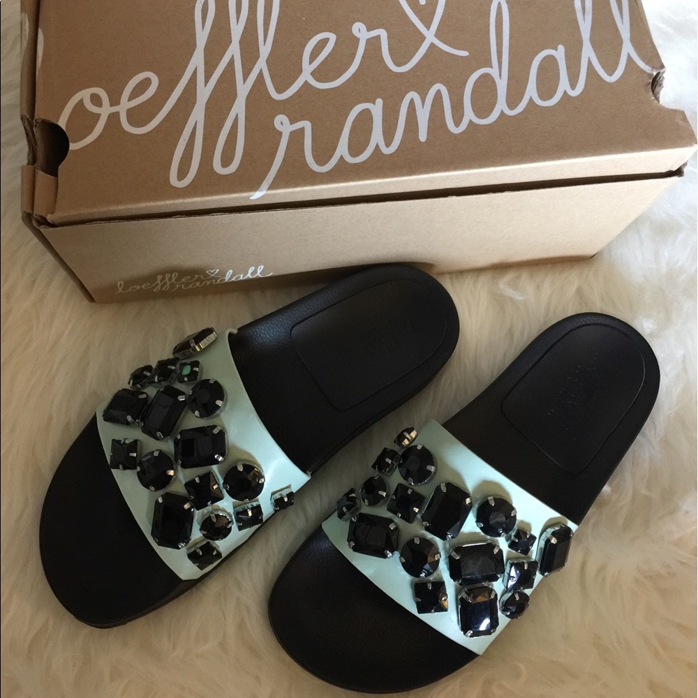Loeffler Randall Jeweled Slide Sandals Size 7