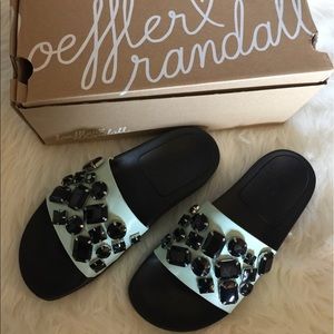 Loeffler Randall Jeweled Slide Sandals Size 7