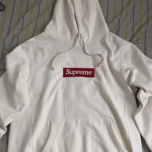 White Supreme box logo hoody size small