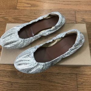 Matt Benson silver ballet flats