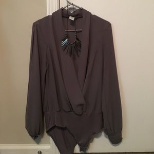 Split long sleeve body suit