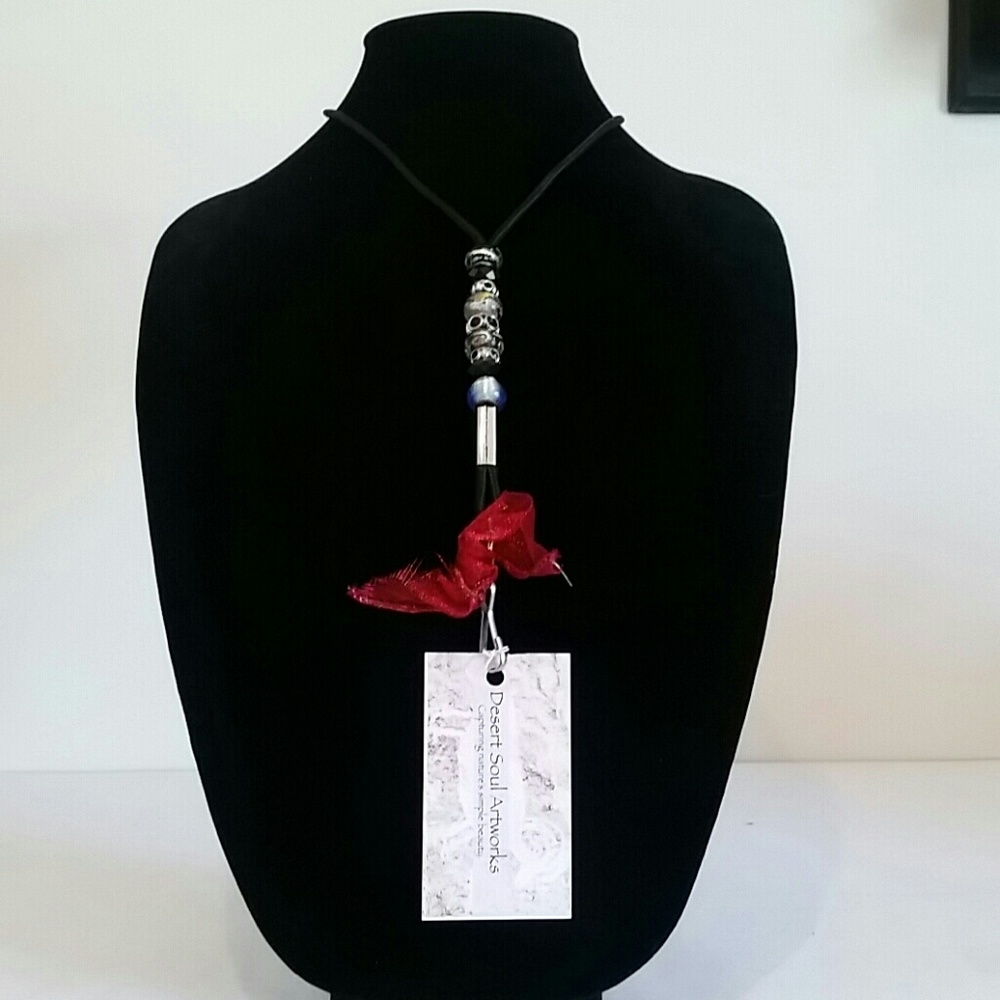 Photo ID Lanyard w / Color Glass Beads